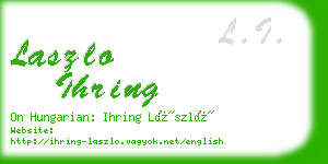 laszlo ihring business card